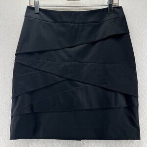 Rodika Zanian Skirt Size 40 US 6 Pencil Straight Mini Built In Short Black